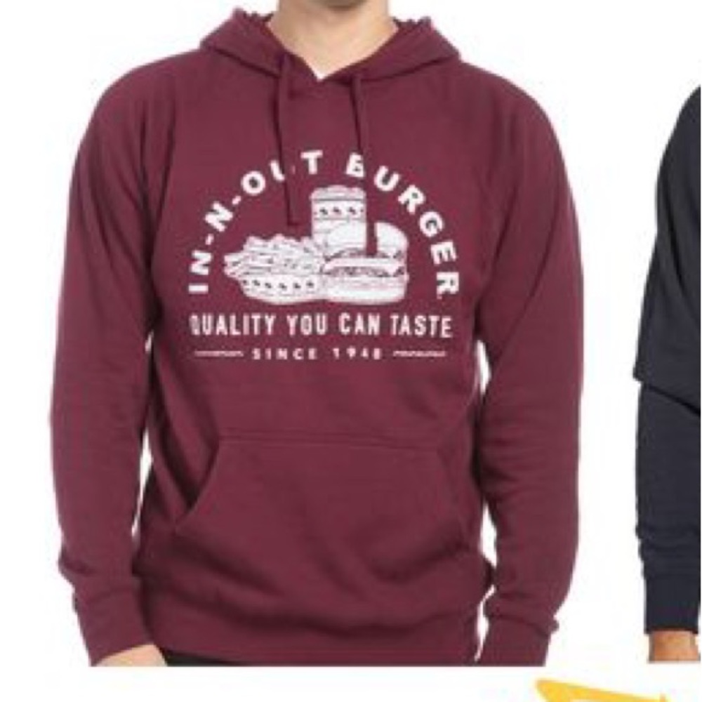 Maroon In and out burger hoodie
